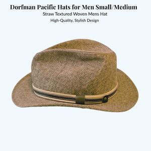 Dorfman Pacific Mens Textured Straw Hat Small/Medium